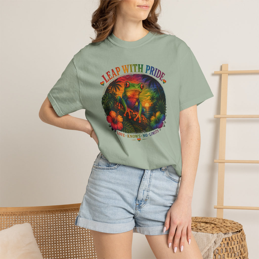 Leap With Pride T-Shirt — Rainbow Frog Graphic Tee (Love Knows No Limits)