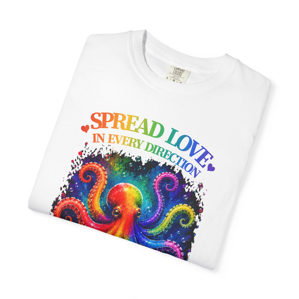 Spread Love Octopus T-Shirt — Rainbow Psychedelic Ocean Art Tee