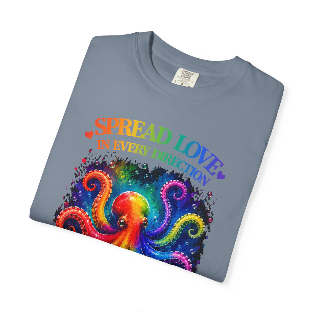 Spread Love Octopus T-Shirt — Rainbow Psychedelic Ocean Art Tee