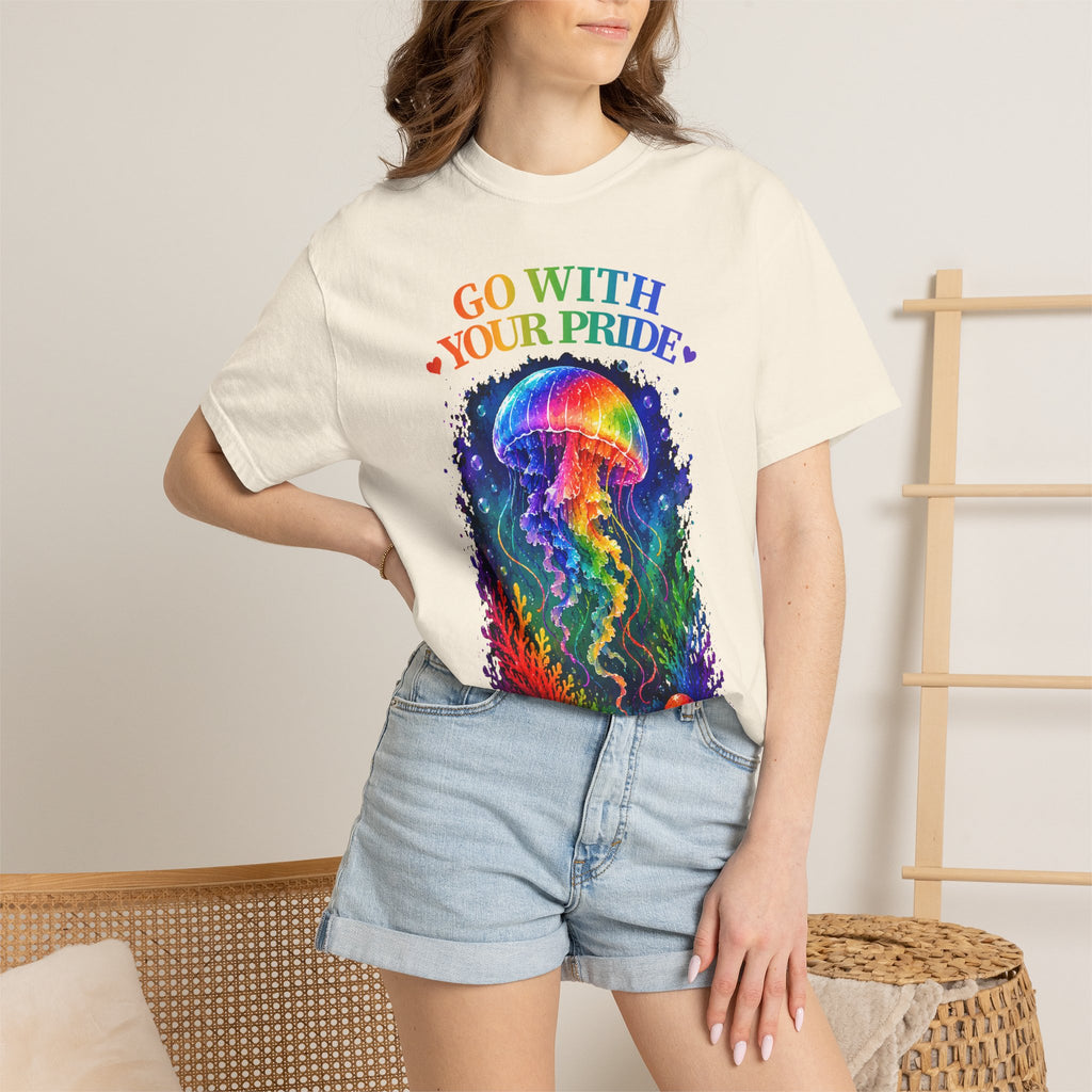 Go With Your Pride Jellyfish T-Shirt — Rainbow LGBTQ+ Pride Tee