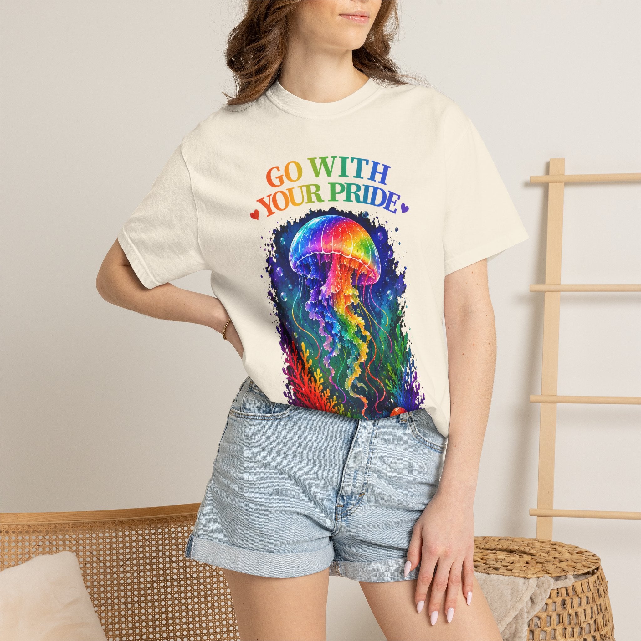 Go With Your Pride Jellyfish T-Shirt — Rainbow LGBTQ+ Pride Tee