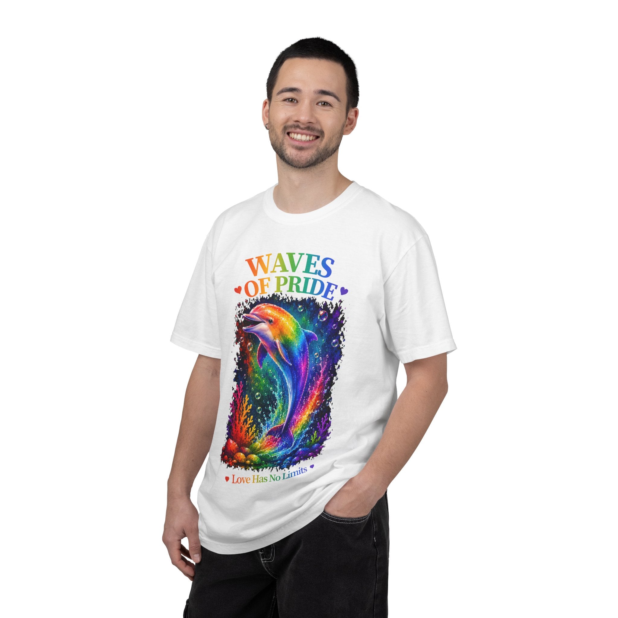 Waves of Pride T-Shirt — Rainbow Dolphin "Love Has No Limits" Tee