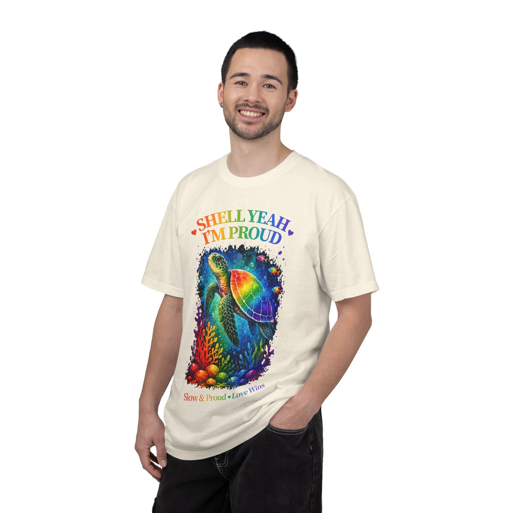 Pride Sea Turtle T-Shirt — "Shell Yeah I'm Proud" Rainbow LGBT Tee