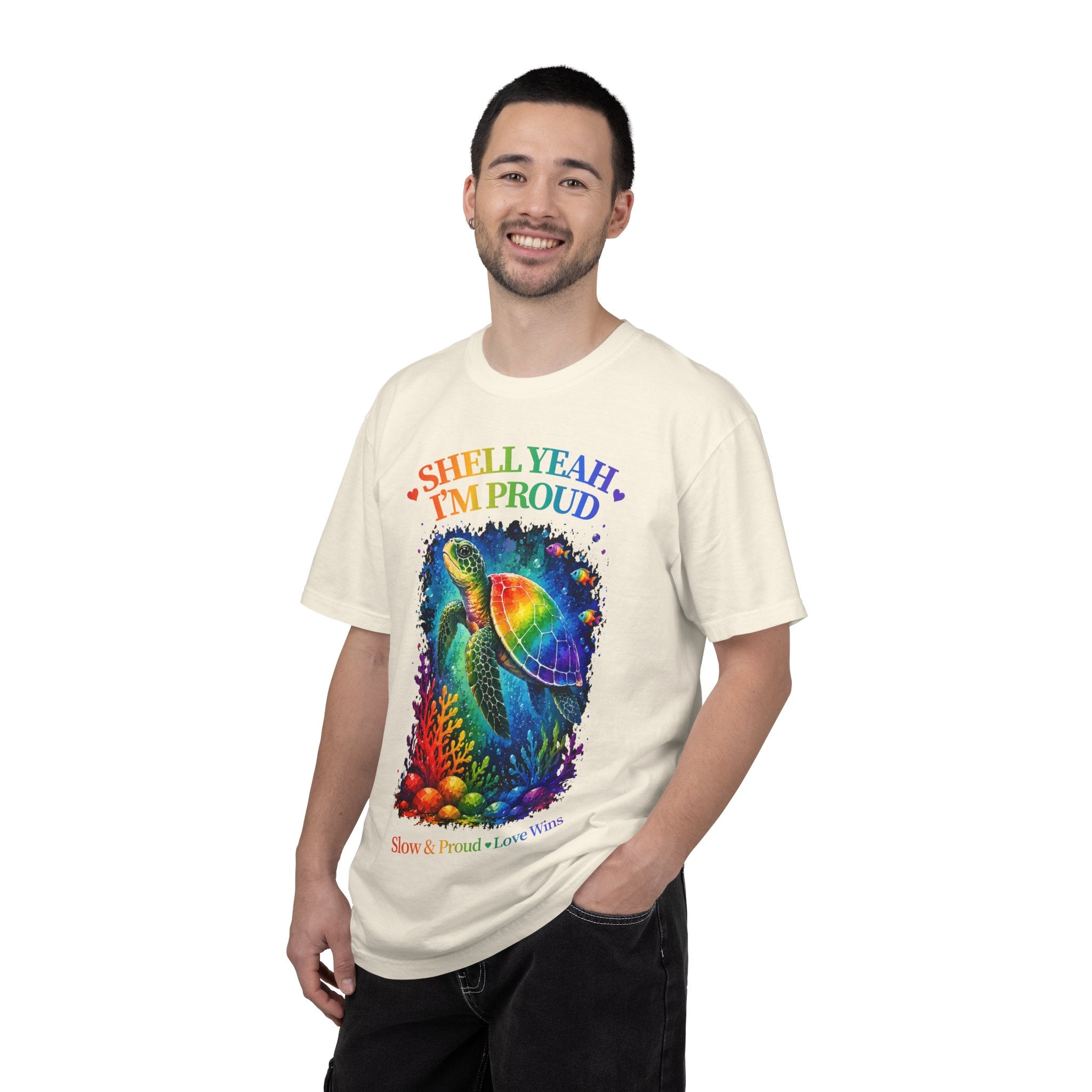 Pride Sea Turtle T-Shirt — "Shell Yeah I'm Proud" Rainbow LGBT Tee