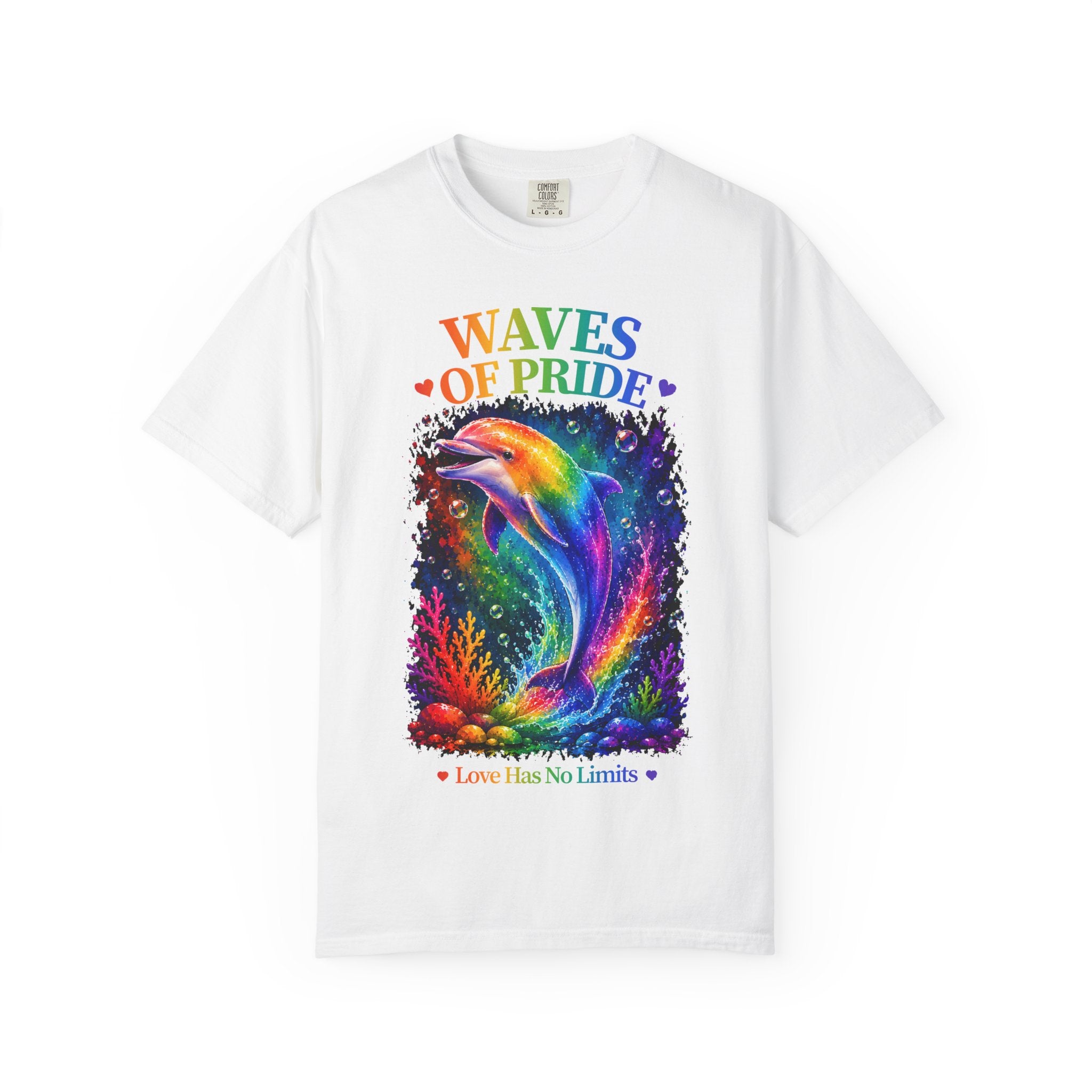 Waves of Pride T-Shirt — Rainbow Dolphin "Love Has No Limits" Tee