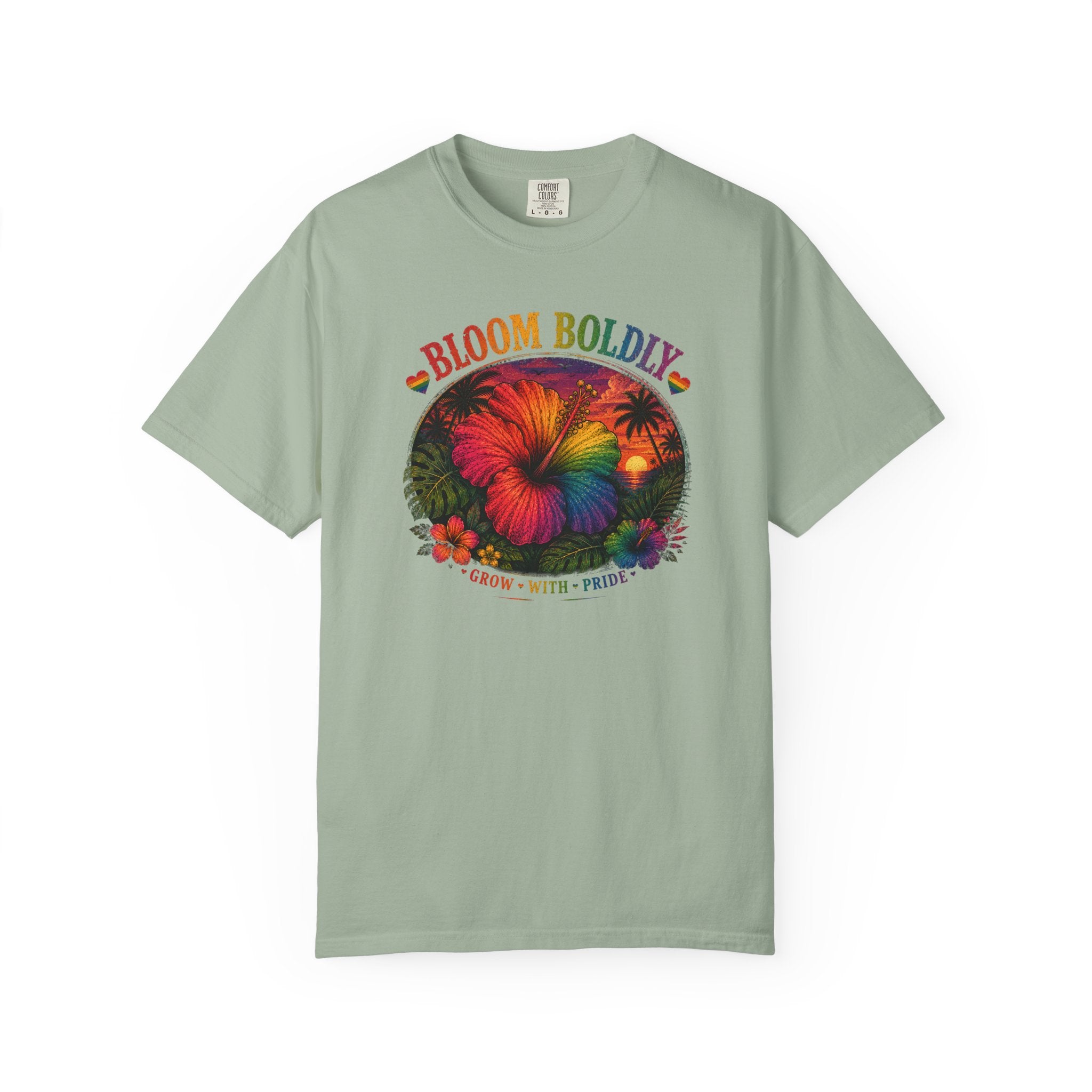 Bloom Boldly T-Shirt — Rainbow Floral Pride Graphic Tee