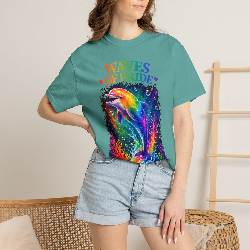 Waves of Pride T-Shirt — Rainbow Dolphin "Love Has No Limits" Tee
