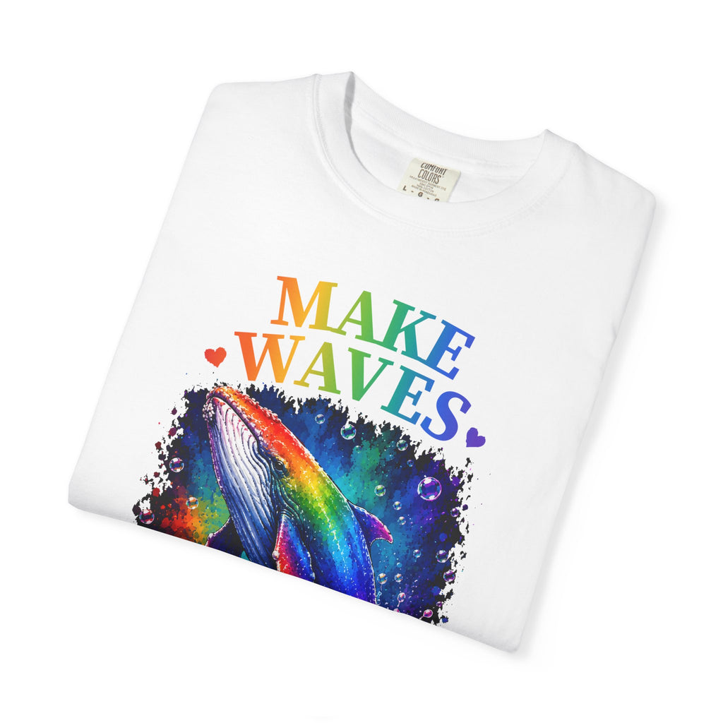 Make Waves Rainbow Dolphin T-Shirt — "Be Loud, Be Proud" LGBTQ+ Pride Tee