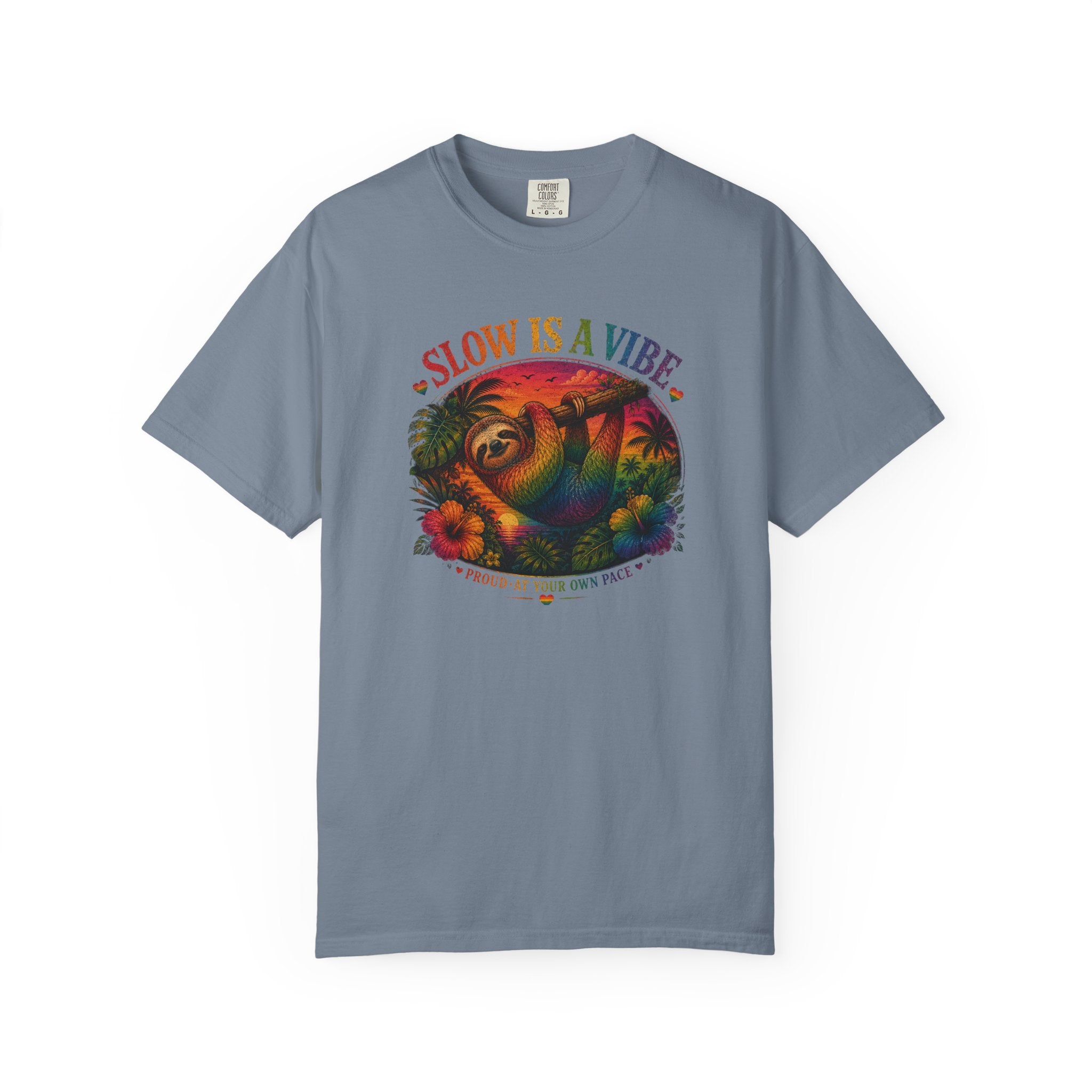 Slow Is A Vibe T-Shirt — Retro Sloth Graphic Tee
