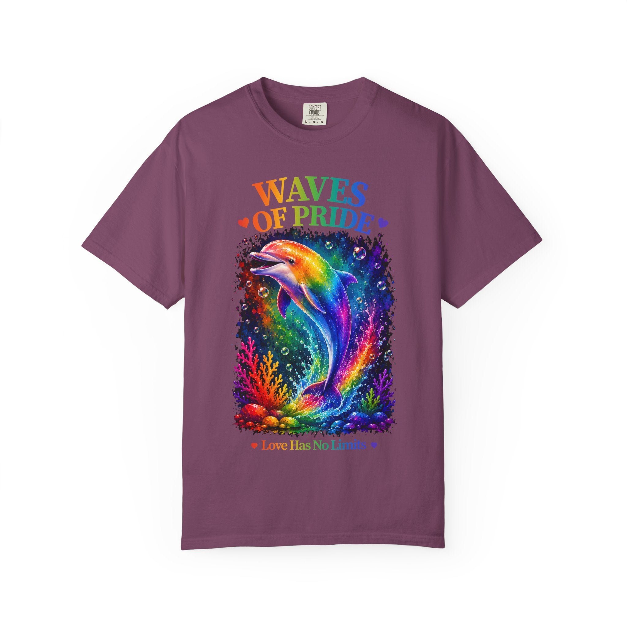 Waves of Pride T-Shirt — Rainbow Dolphin "Love Has No Limits" Tee