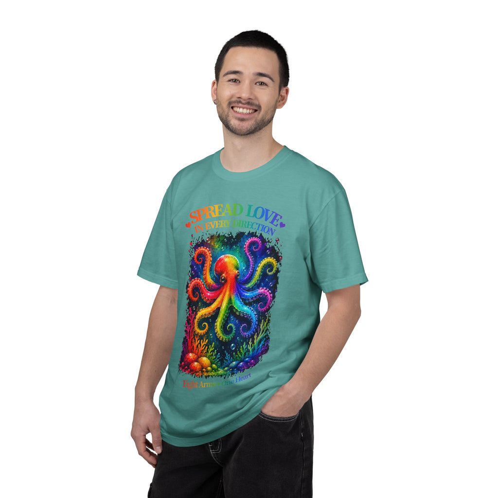 Spread Love Octopus T-Shirt — Rainbow Psychedelic Ocean Art Tee