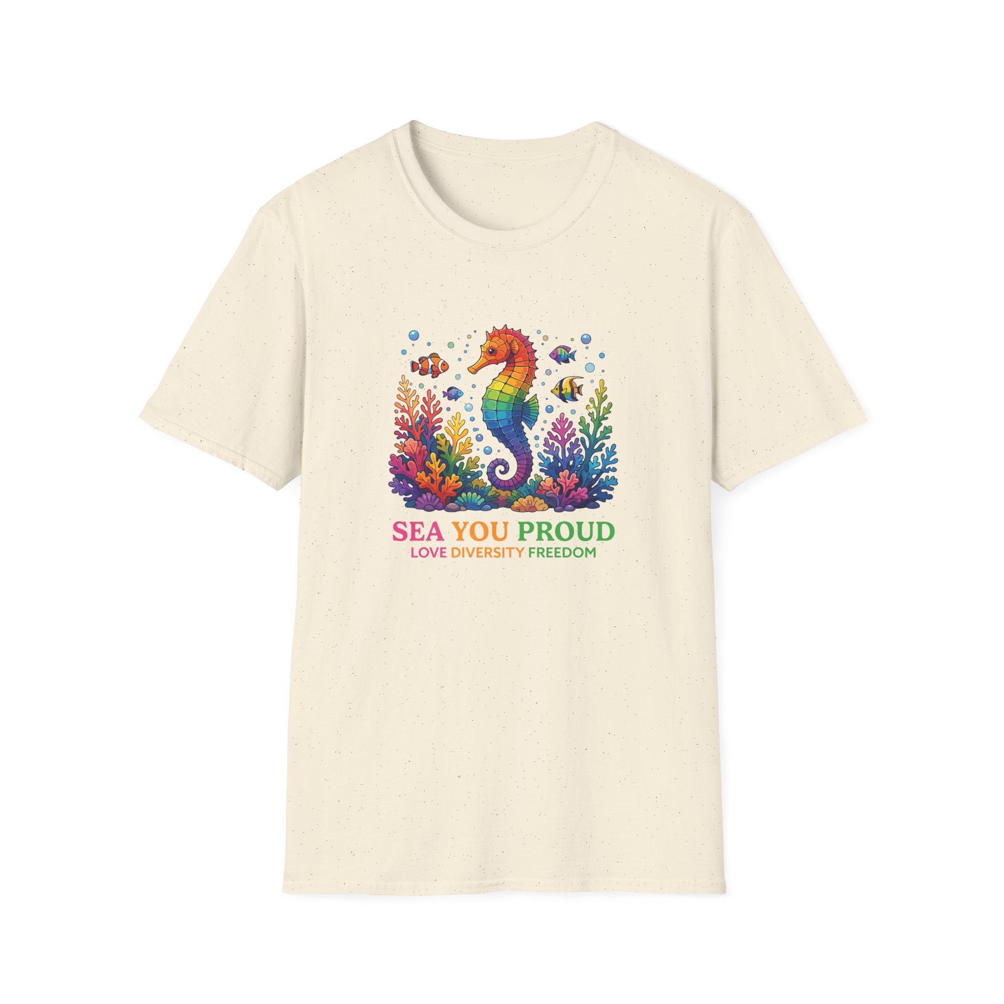 Seahorse Pride T-Shirt — "Sea You Proud" Rainbow LGBTQ+ Tee