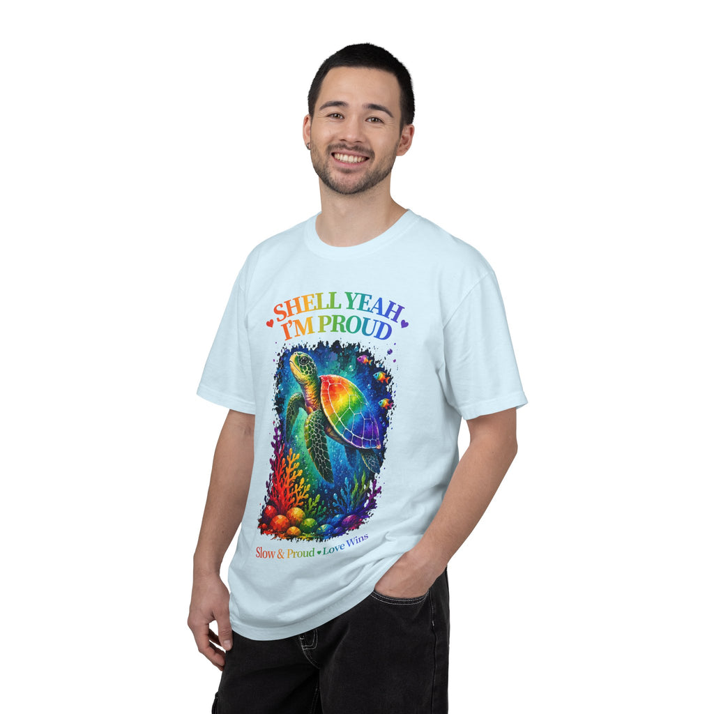 Pride Sea Turtle T-Shirt — "Shell Yeah I'm Proud" Rainbow LGBT Tee