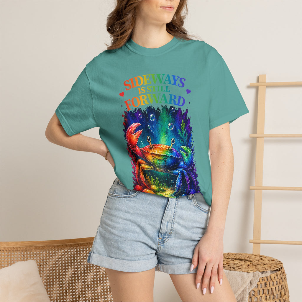 Crab Rainbow 'Sideways Is Still Forward' Graphic T‑Shirt