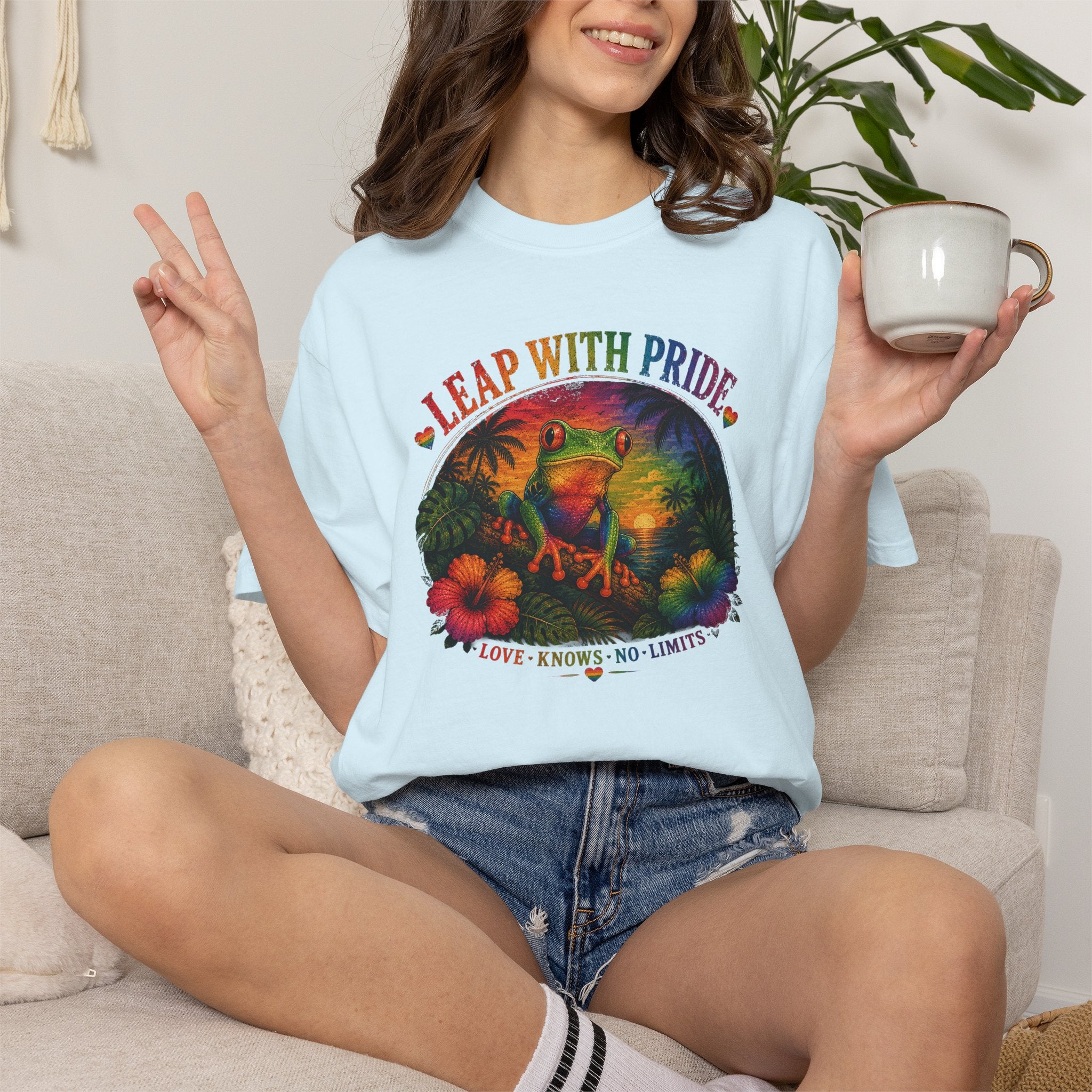 Leap With Pride T-Shirt — Rainbow Frog Graphic Tee (Love Knows No Limits)
