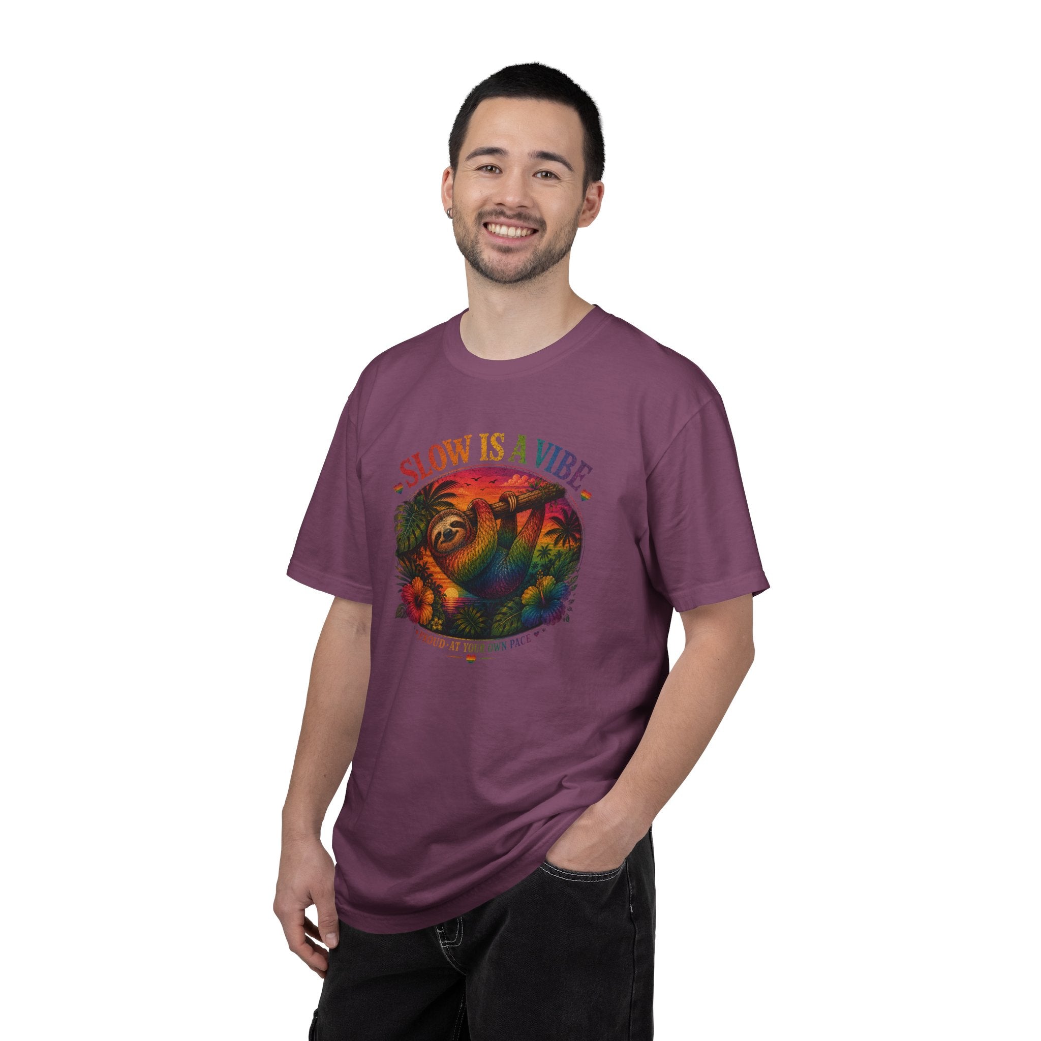 Slow Is A Vibe T-Shirt — Retro Sloth Graphic Tee