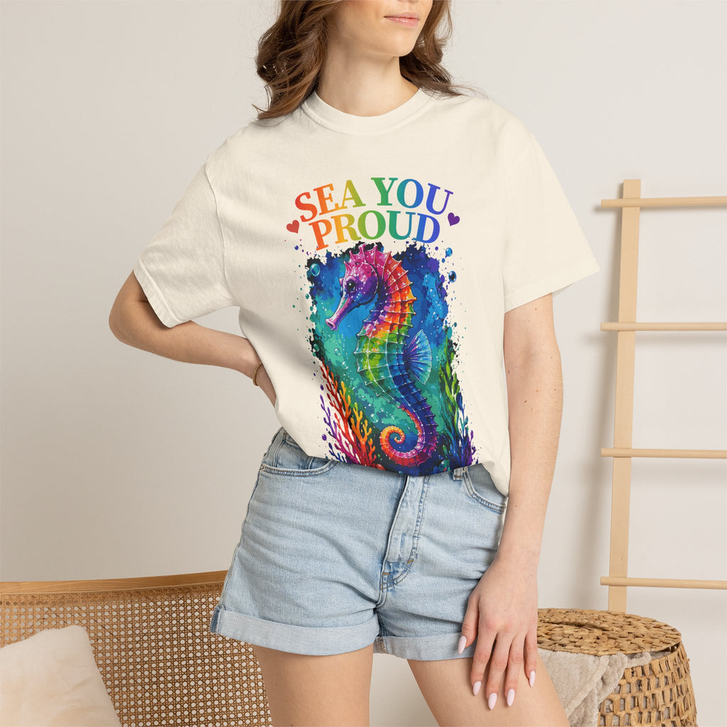 Sea You Proud T-Shirt — Rainbow Seahorse Pride Tee (Love • Diversity • Freedom)