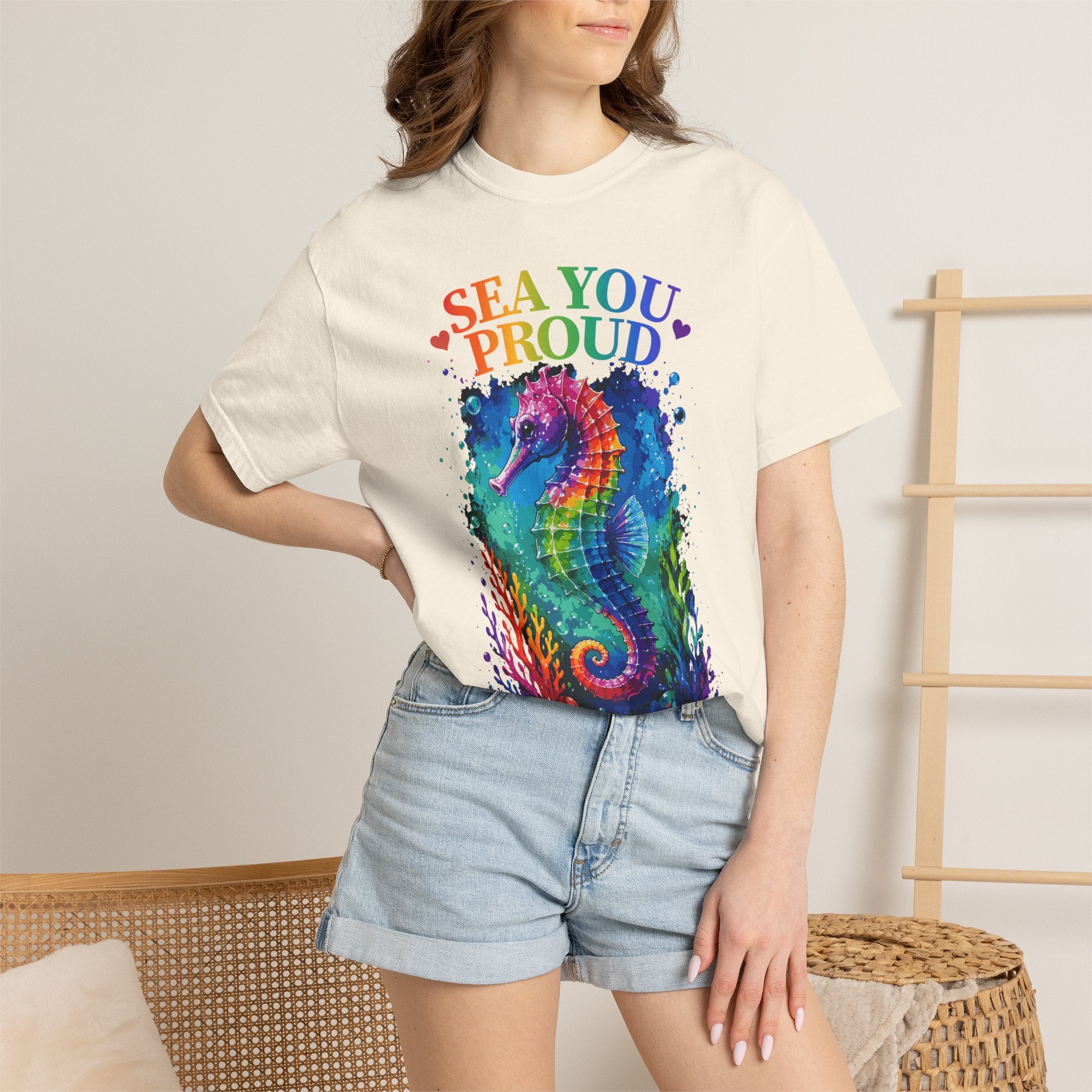 Sea You Proud T-Shirt — Rainbow Seahorse Pride Tee (Love • Diversity • Freedom)