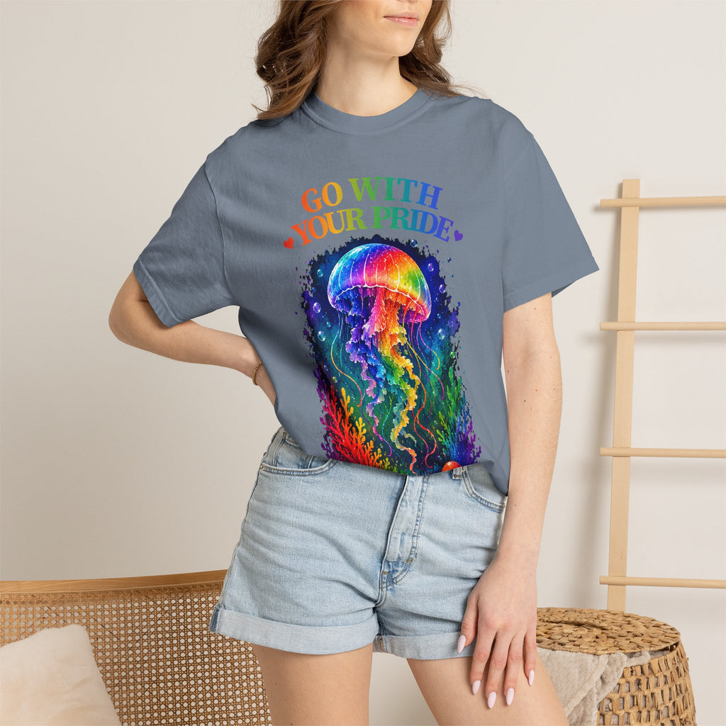 Go With Your Pride Jellyfish T-Shirt — Rainbow LGBTQ+ Pride Tee
