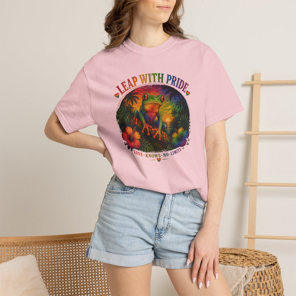 Leap With Pride T-Shirt — Rainbow Frog Graphic Tee (Love Knows No Limits)