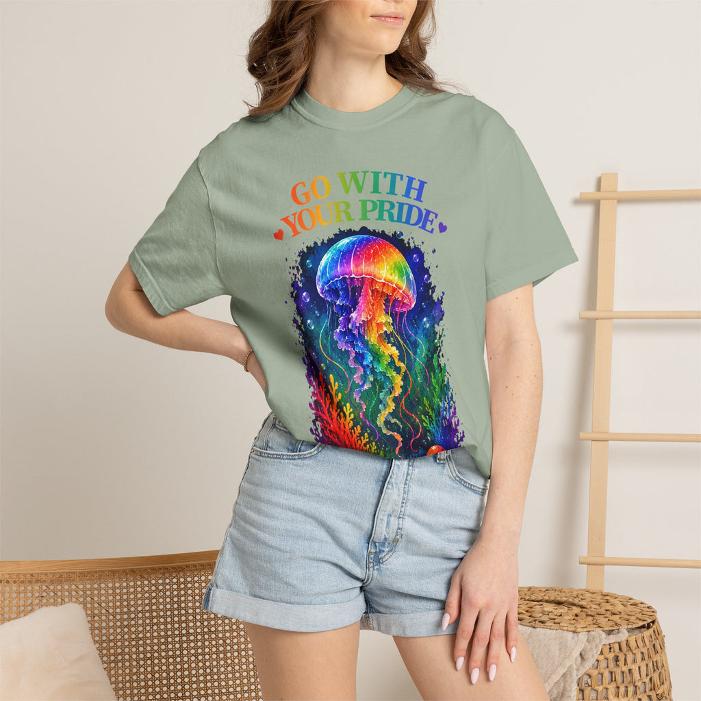 Go With Your Pride Jellyfish T-Shirt — Rainbow LGBTQ+ Pride Tee