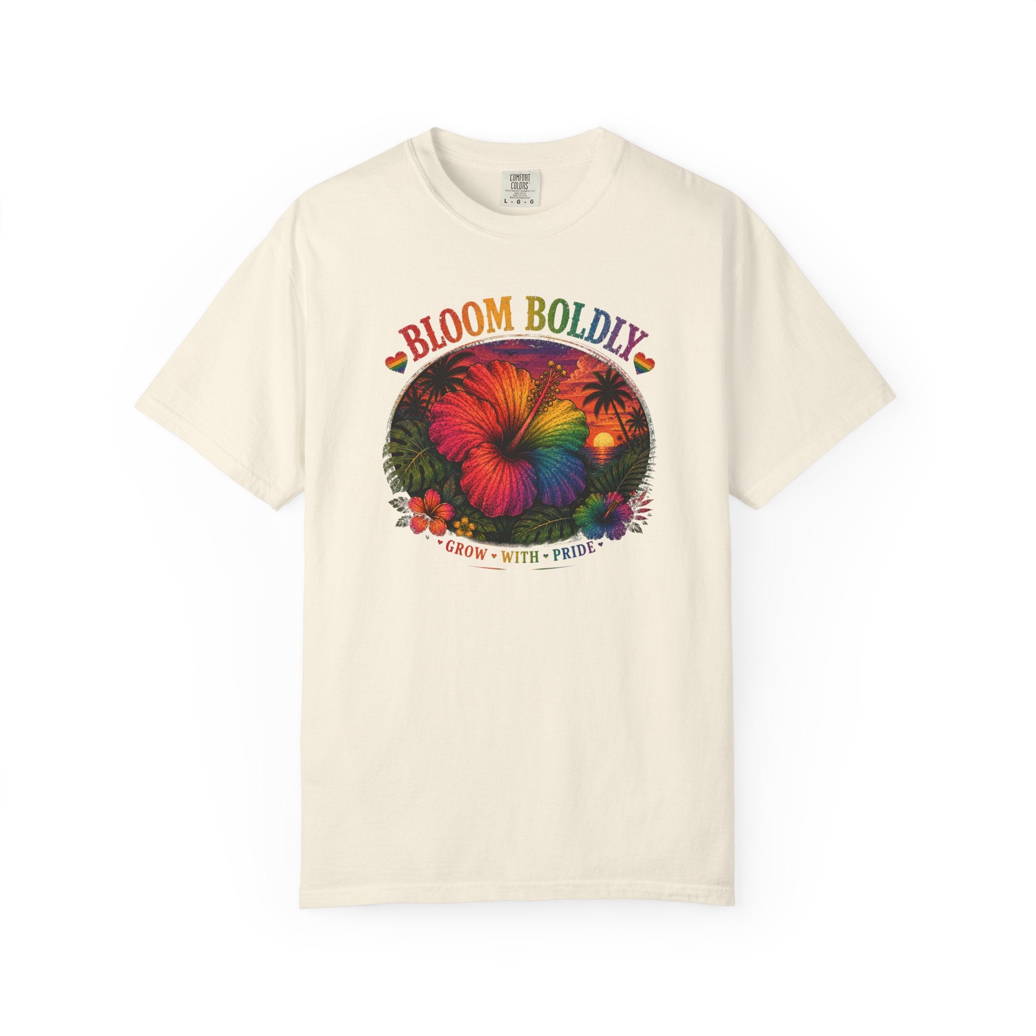 Bloom Boldly T-Shirt — Rainbow Floral Pride Graphic Tee