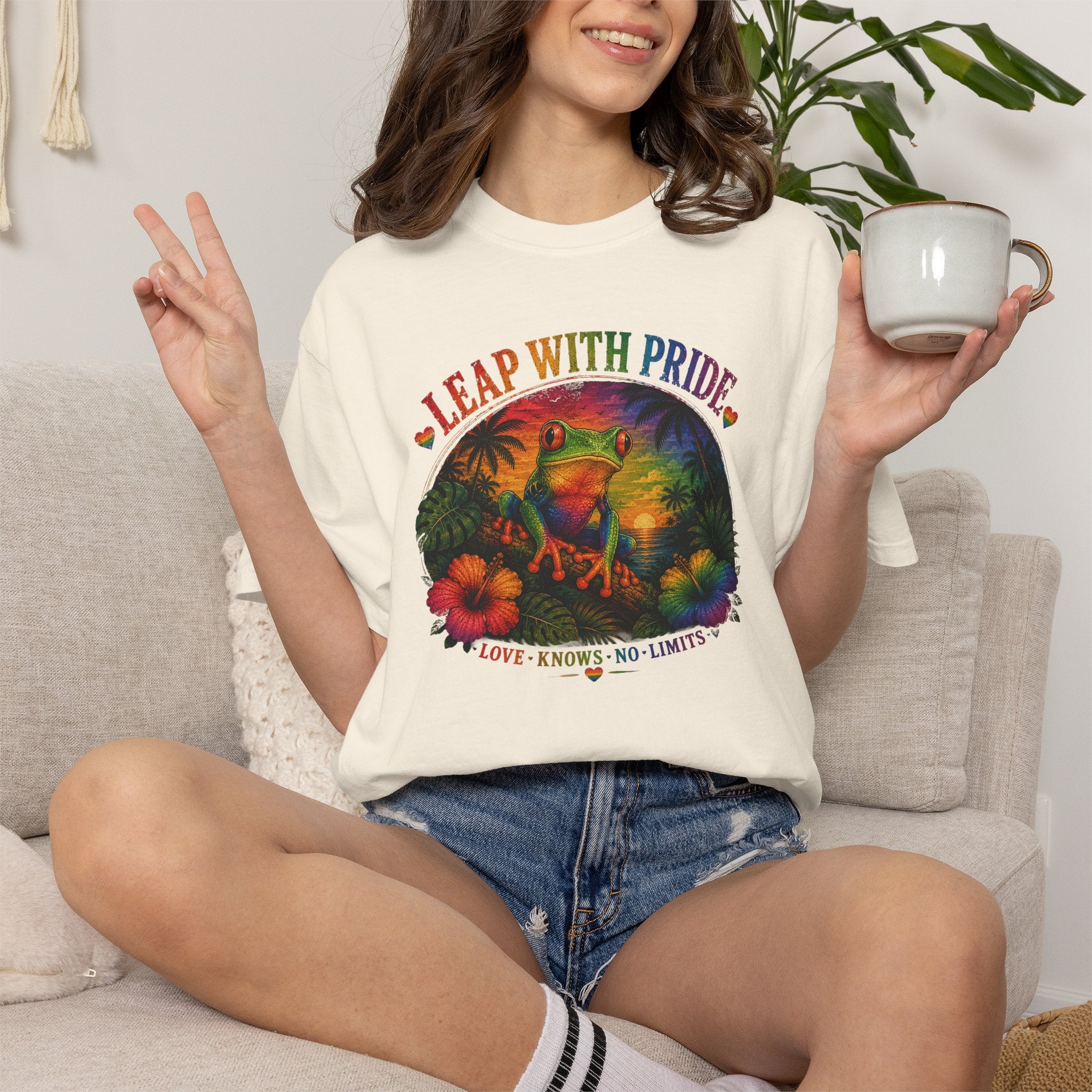 Leap With Pride T-Shirt — Rainbow Frog Graphic Tee (Love Knows No Limits)