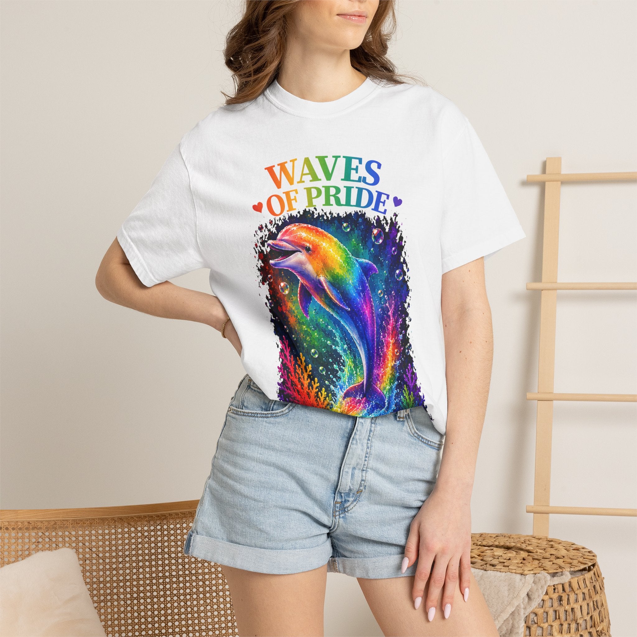 Waves of Pride T-Shirt — Rainbow Dolphin "Love Has No Limits" Tee
