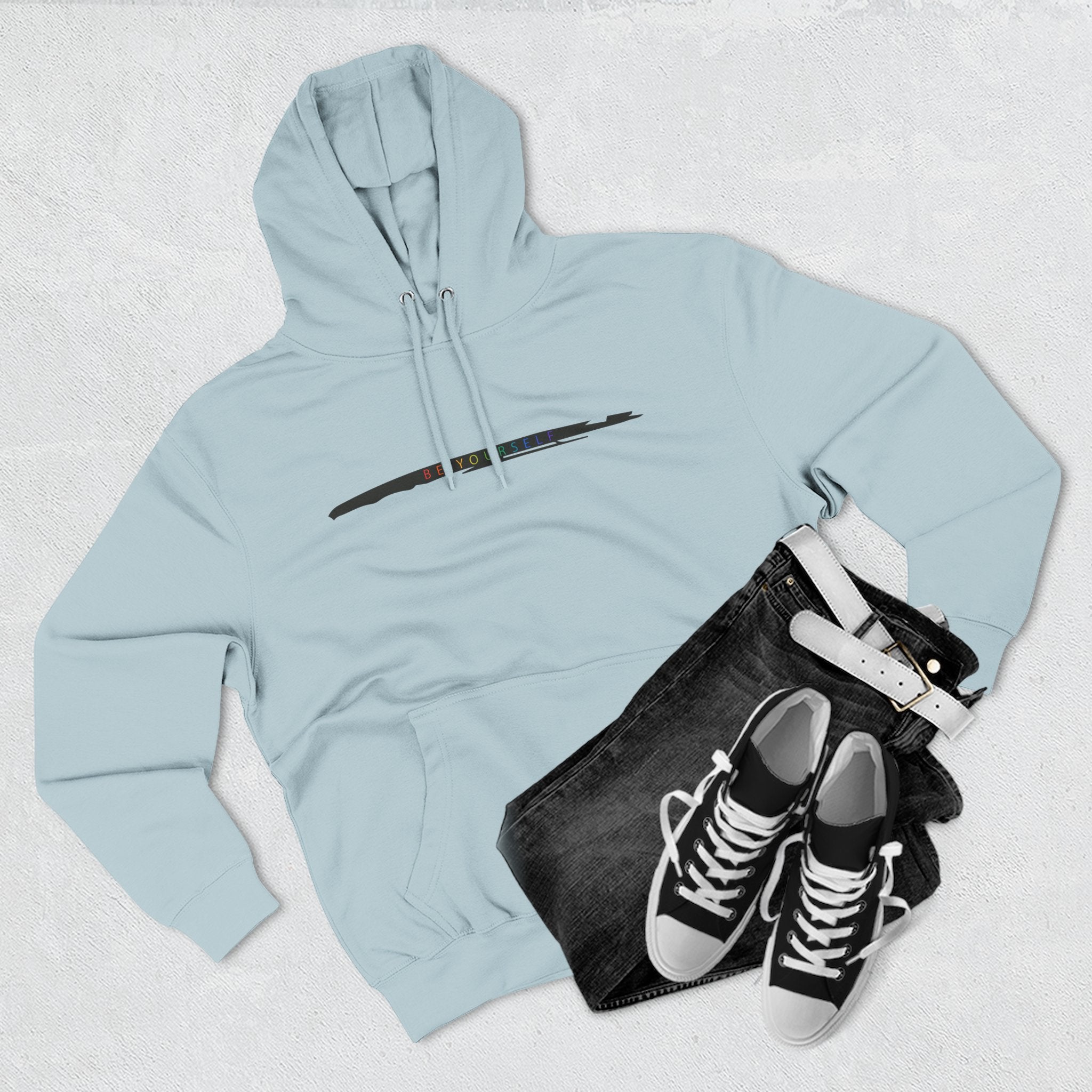 Closet Rebel "Be Yourself" Logo Hoodie — Minimal Urban Fleece Pullover
