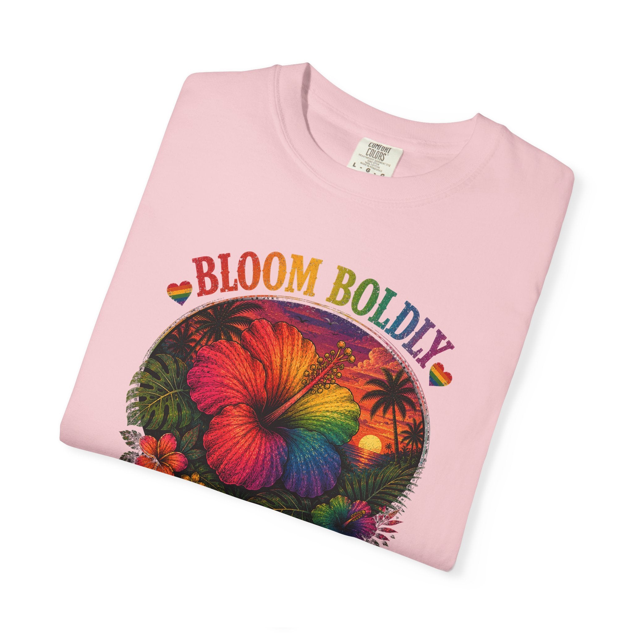 Bloom Boldly T-Shirt — Rainbow Floral Pride Graphic Tee