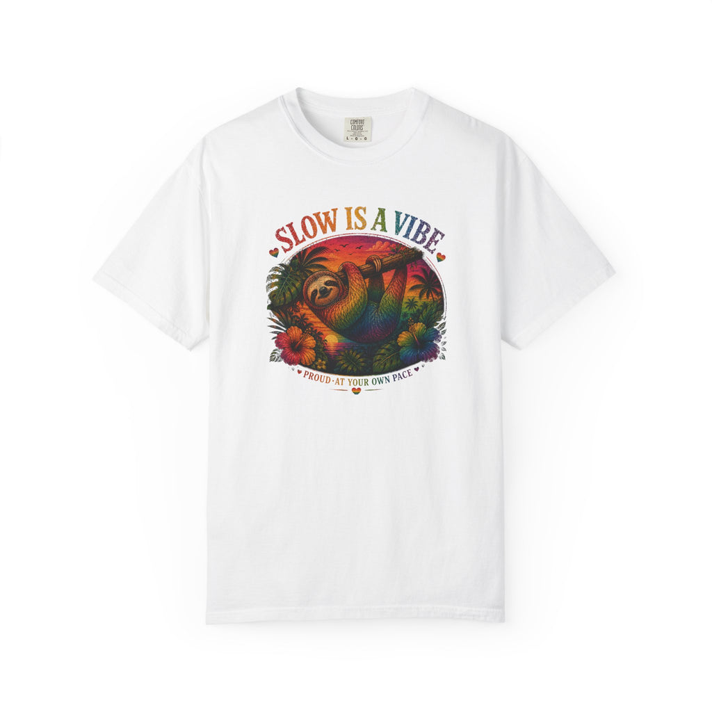 Slow Is A Vibe T-Shirt — Retro Sloth Graphic Tee