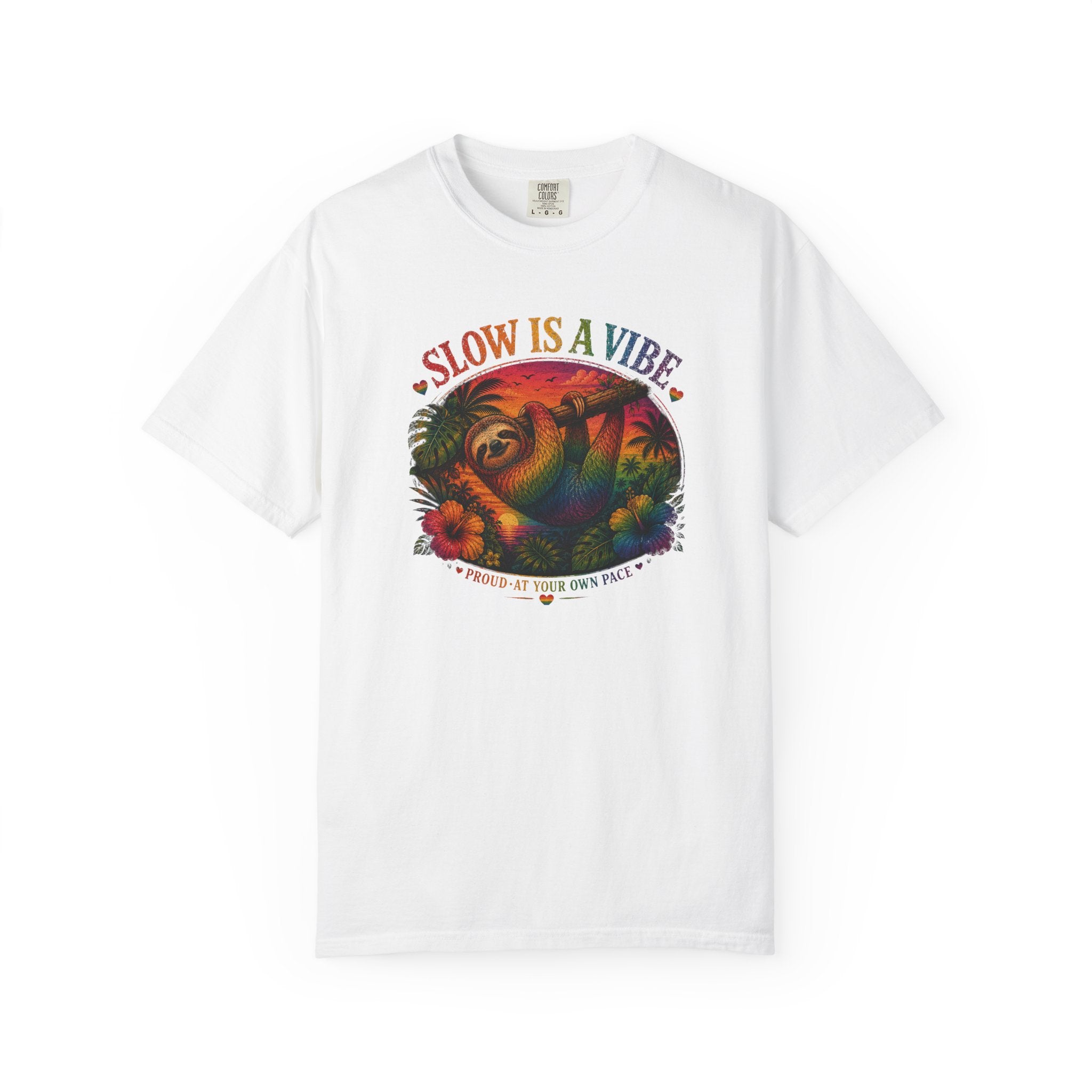 Slow Is A Vibe T-Shirt — Retro Sloth Graphic Tee