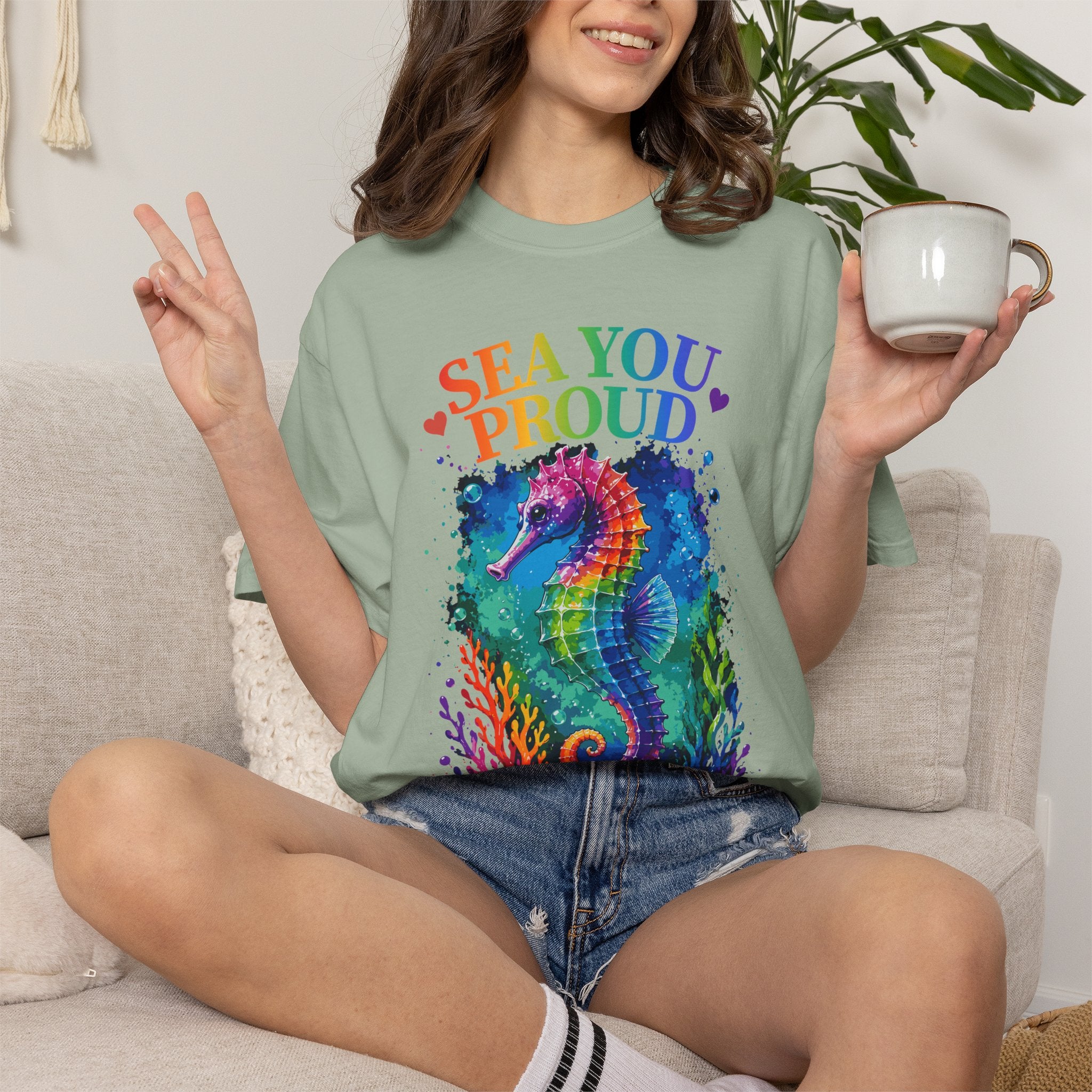 Sea You Proud T-Shirt — Rainbow Seahorse Pride Tee (Love • Diversity • Freedom)