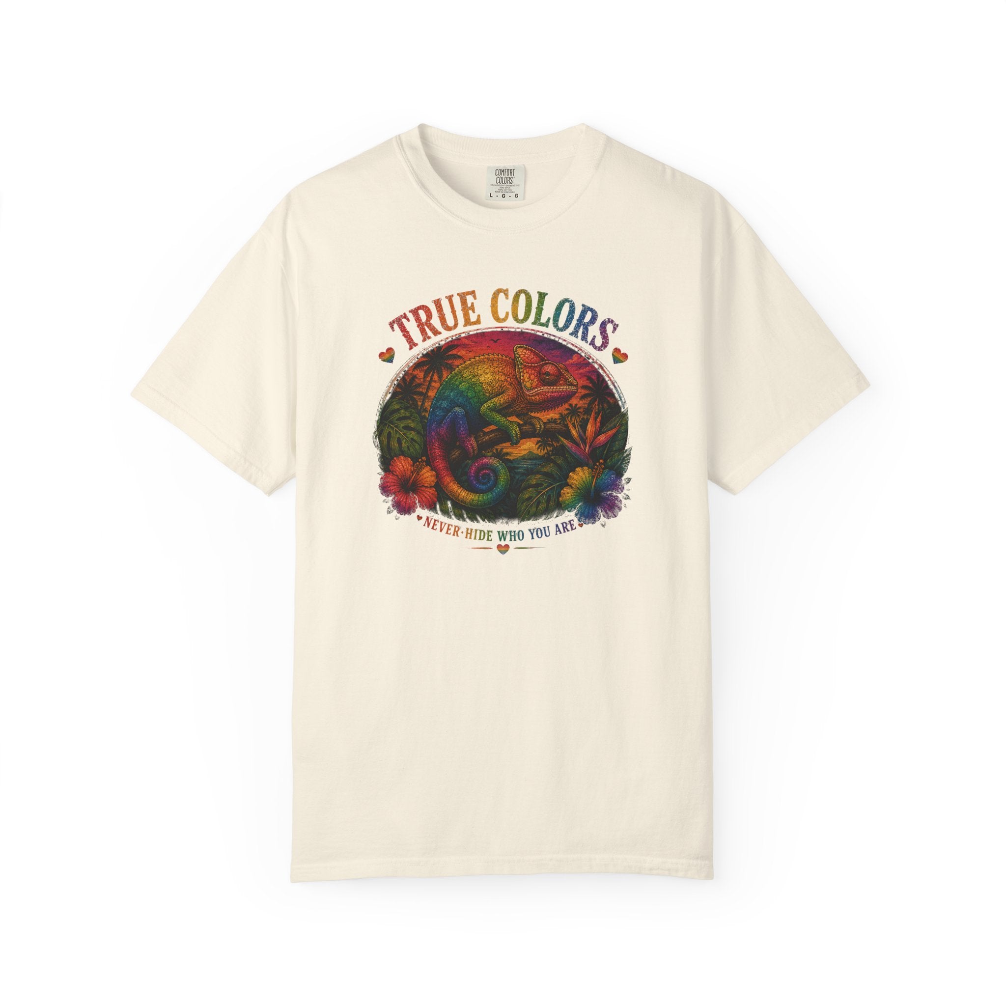 True Colors T-Shirt — Vintage Rainbow Mushroom Graphic (Be True to Who You Are)
