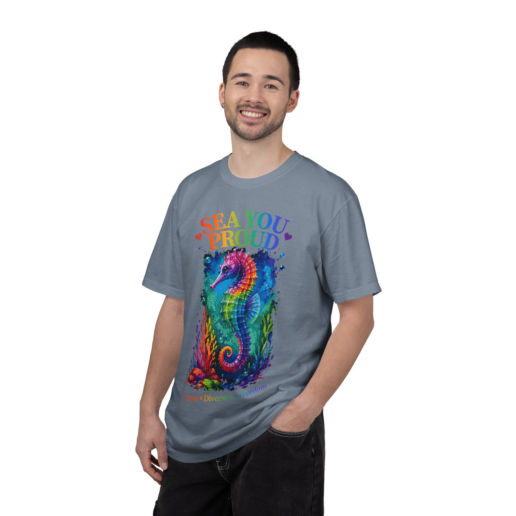 Sea You Proud T-Shirt — Rainbow Seahorse Pride Tee (Love • Diversity • Freedom)
