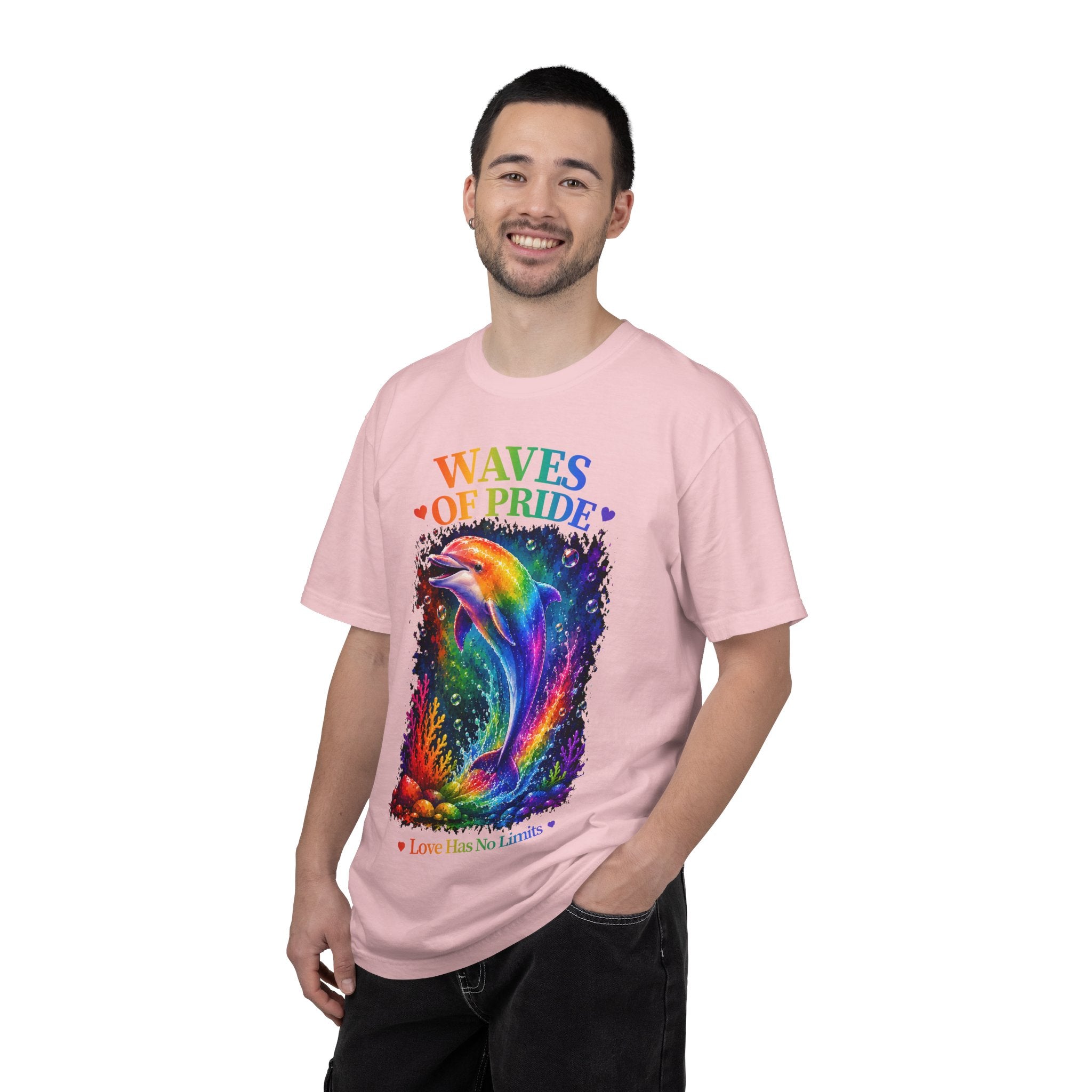 Waves of Pride T-Shirt — Rainbow Dolphin "Love Has No Limits" Tee