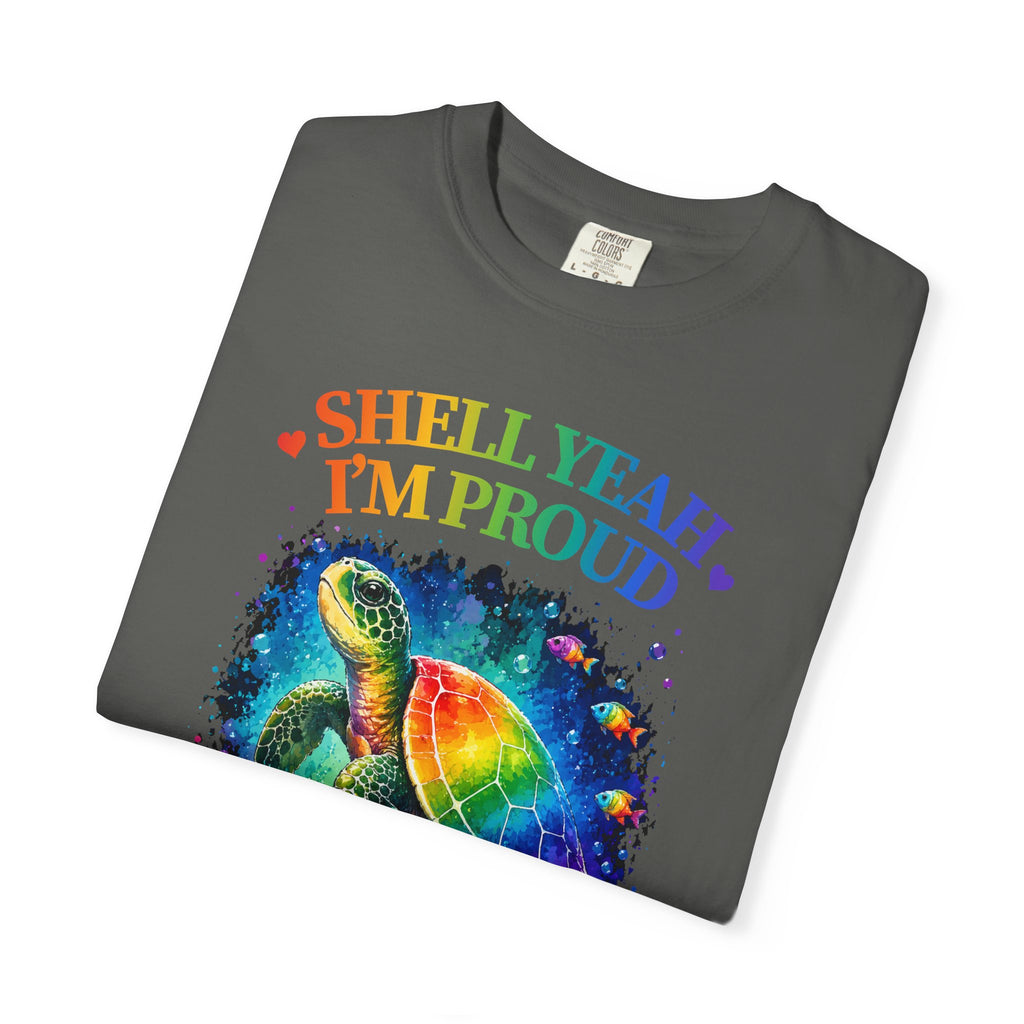 Pride Sea Turtle T-Shirt — "Shell Yeah I'm Proud" Rainbow LGBT Tee